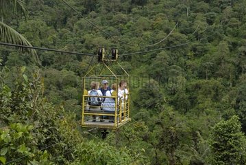 Cross of rainforest in cable Ecuador