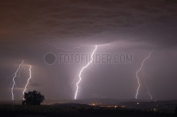 Lightning flashs in the Tulle sky Corrèze France