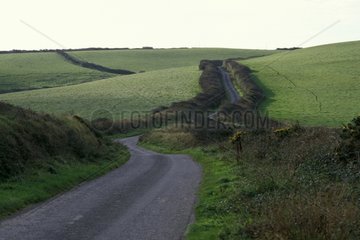 Road crossing the countryside of Cornwell
