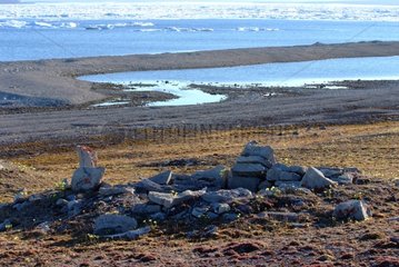 Ruin of Paleo-Eskimo house Canada Bathurst Island