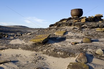 Abandonned whalers' caldron in Falklands Islands