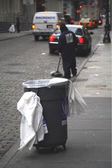 Sweeper in the Soho district New York