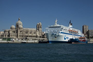 Ferry in the Marseille harbour in France