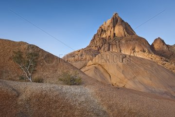 Sunrise over the granitic inselberg of Spitzkoppe Namibia