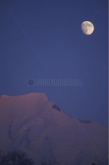 Gibbous Moon on the Mont-Blanc mass France