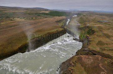 Gullfoss waterfalls on the river Hvítá Iceland