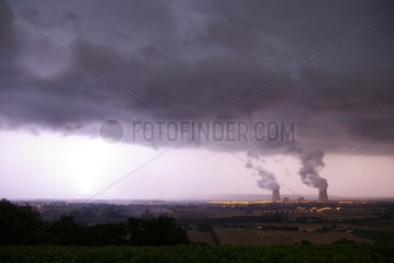 Lightning strike near the central Golfech France
