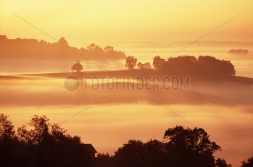 Brouillard matinal sur la commune de Terraube