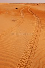 Piste dans le sable du désert Emirats Arabes