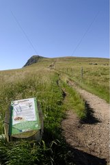 Environment awareness sign by a hiking way Haut Rhin