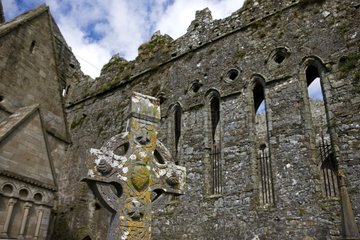 Keltisches Kruzifix in den Ruinen von Cashel Irland