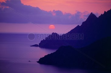 Sunset on Scandola and Porto Gulf Corse