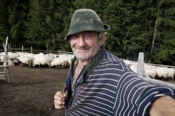 Portrait of a Herdsman in Transylvania Carpates Romania