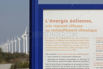 Wind farm panel and Port-Saint-Louis-du-Rhone