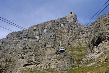 Aerial accessing the summit of the Table Mountain
