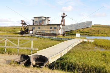 Old mine to extract gold from a river Alaska USA