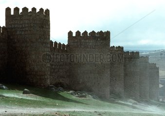 General view of the fortifications of Avila Spain