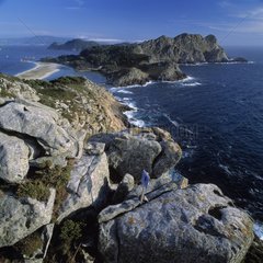 East coast seen from Silla de la Reina Cies Islands Galicia