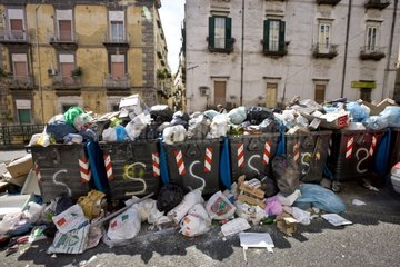 Pile of garbage in Naples suburbs Italy