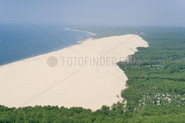 Luftaufnahme der Pyla Dune am Atlantischen Ozean Frankreich