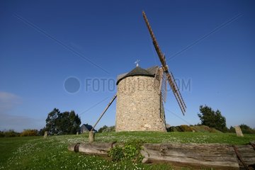 Windmill at spring Lancieux Brittany France