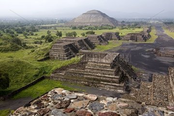 Sight on the Aztec ruins of Teotihuacan Mexico
