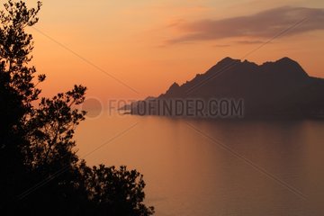 Scopa Peak at dusk Gulf of Porto Corsica France