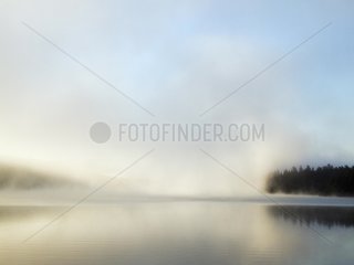 Lanscape of Lake Wapizagonke at dawn Quebec Canada