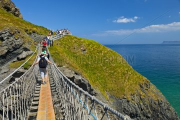 Footbridge over cliff - Larrybane Bay Northern Ireland UK