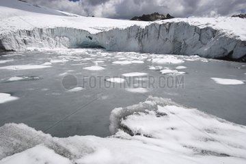 Ice Lake at the foot of the PastoruriCordillera Blanca Peru