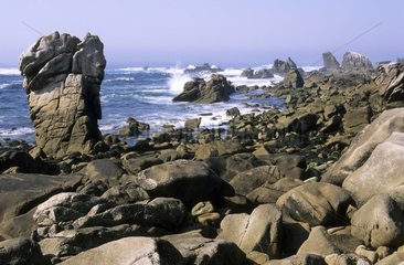 Tide of equinox at Ouessant in Finistere France