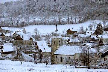 Village de Breseux sous la neige France