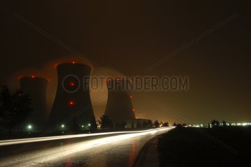 Centrale du Bugey during a stormy night