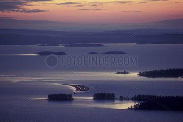 Sunrise on lake Pielinen viewed from Ukko-Koli Finland