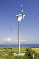 Wind turbine in Port Charlotte on Islay island Scotland UK