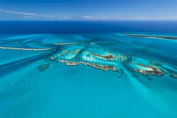 Aerial view of Exuma Islands - Bahamas