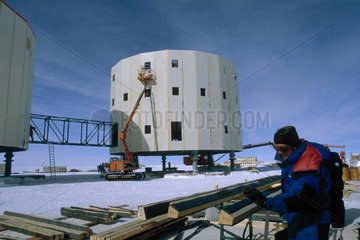 Towers in construction of the base Concordia Antarctic
