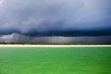 Clouds and sky of thunderstorm on the Caribbean Sea Mexico