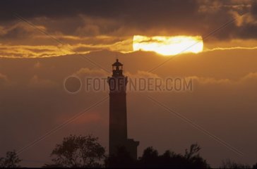 Sonnenuntergang am Ile de Ré France Wal -Leuchtturm