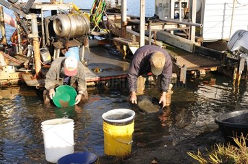 Floating platform for gold researchers Alaska USA