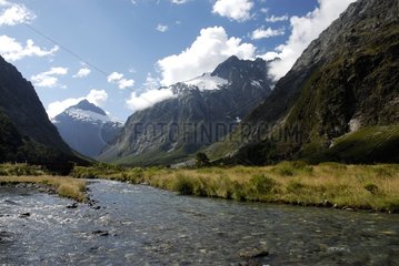 River in the Fiordland National Park New Zealand