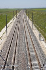 Schienen des Ost -TGV in Marne Frankreich