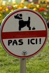 Panel prohibiting dog droppings Haut-Rhin France