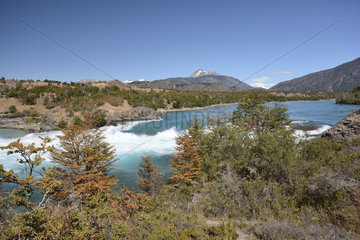 Rio Baker at the confluence with Rio Nef  near Cochrane  XI Region of Aysen  Chile