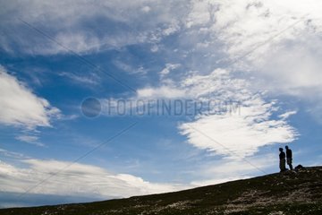 Wanderer im Prealps in Drôme Frankreich