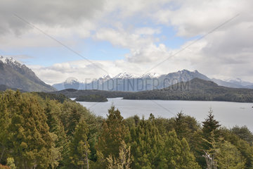 View of Nahuel Huapi Lake  near San Carlos de Bariloche  Nahuel Huapi National Park  Province of Rio Negro  Argentina