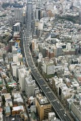 Anblick von Tokyo Expressways Anblick des Mori Tower Japan