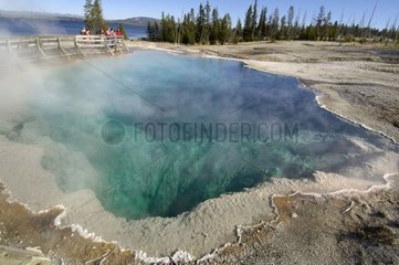 Becken im Westdaumen im Park von Yellowstone USA
