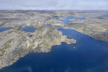 Aerial Photo of Plane  Ungava Bay  Pointe Quebec-Labrador  Nunavik  Northern Quebec Region  Canada