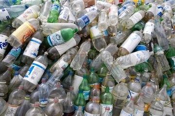 Mount of abandoned plastic bottles Chile
